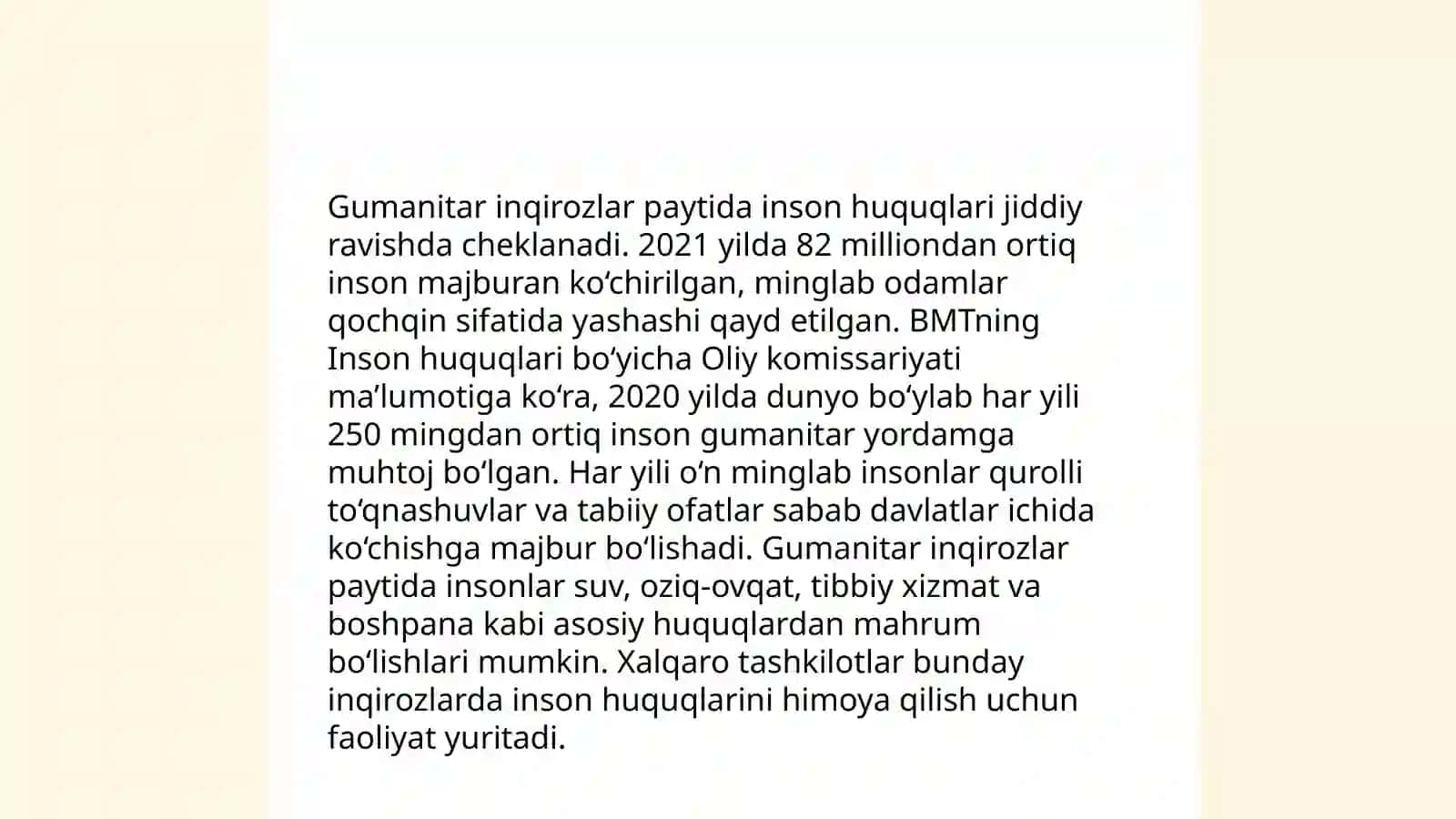 Gumanitar inqirozlar va favqulodda vaziyatlarning o'ziga xos xususiyatlari 4