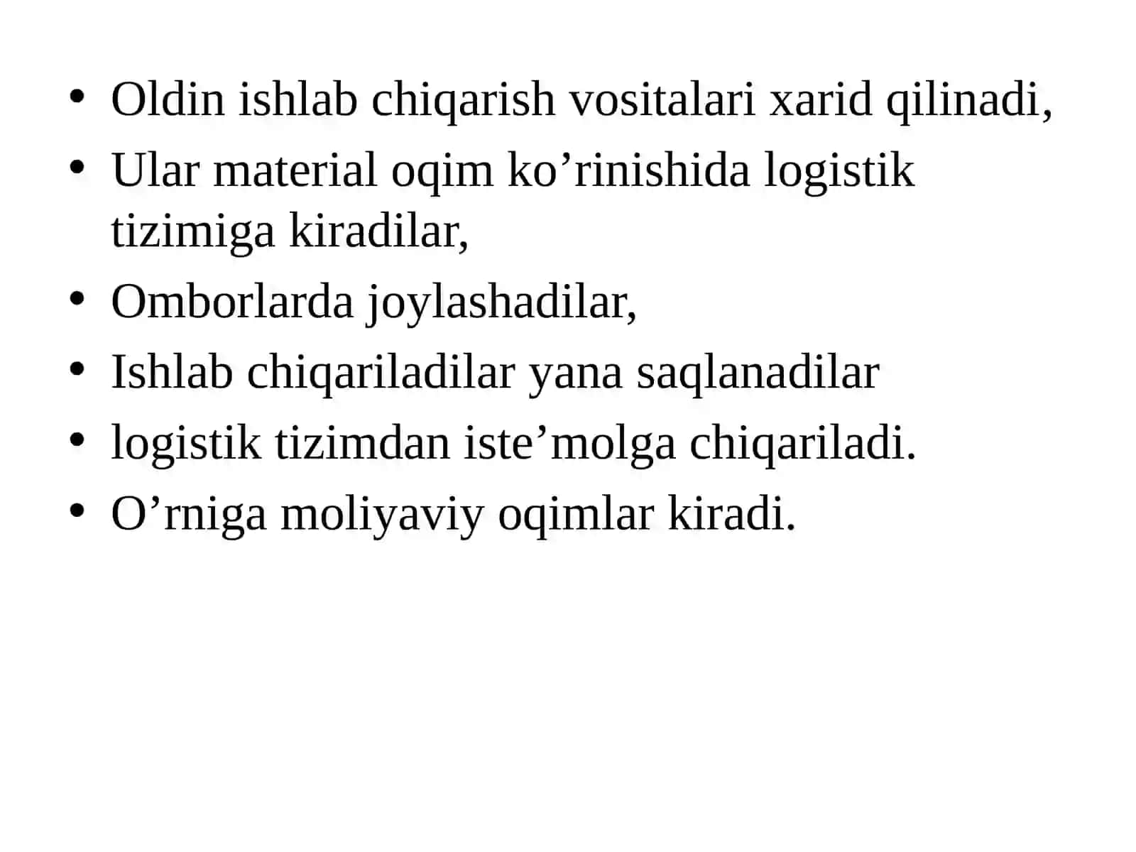 Ma'ruza. Logistik tizimlar 4