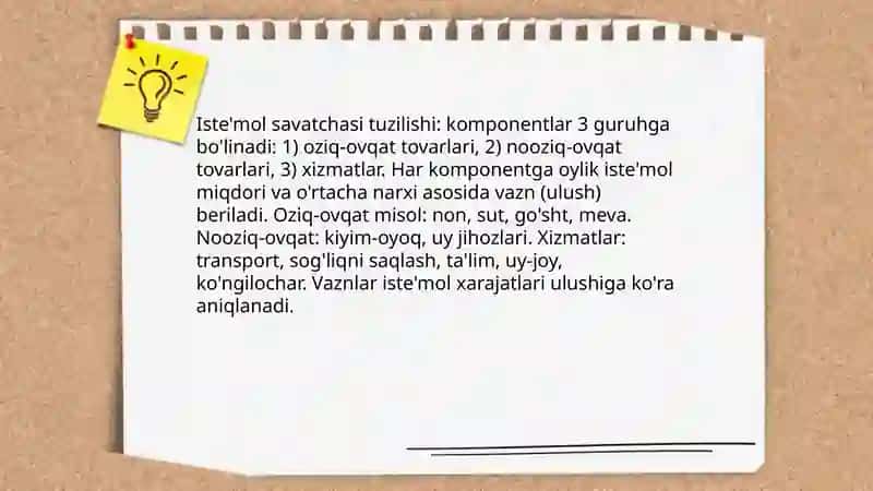 Iste'mol byudjeti va iste'mol savatchasi 4