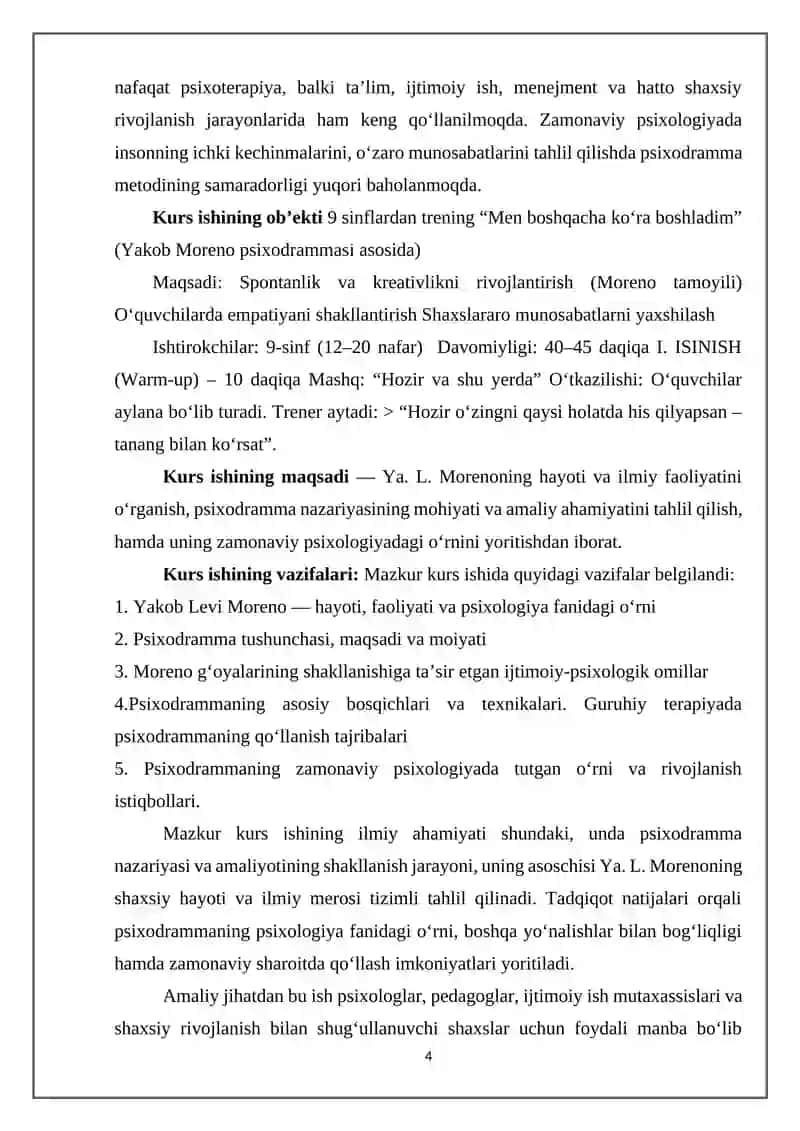 YA.L.MORENO PSIXODRAMMANI ASOSCHISI SIFATIDA 4