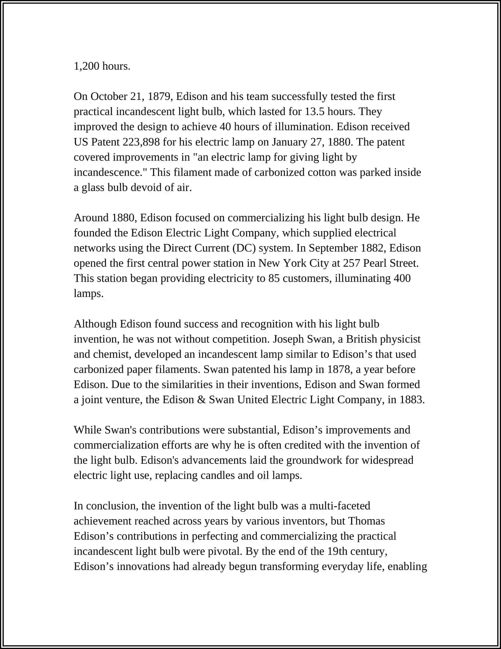 The Invention of the Light Bulb by Thomas Edison 4
