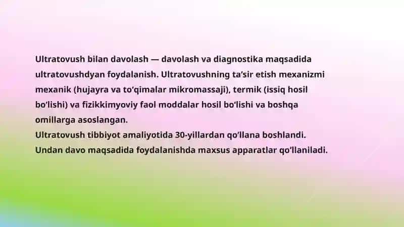 Mexanik to’lqinlarning inson organizmiga ta’siri. 4