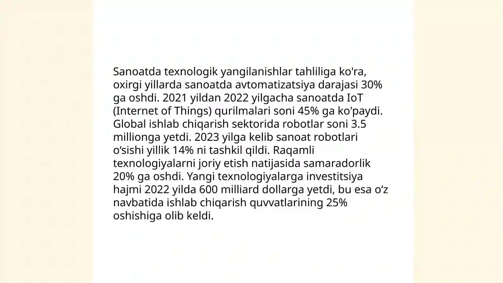 Mustaqillik yillarida qishloq xo‘jaligi va sanoat sohasidagi o‘zgarishlar 4