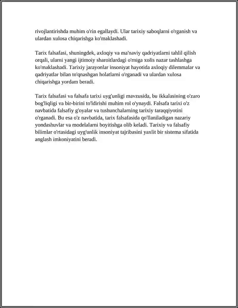 TARIX FALSAFASI VA FALSAFA TARIXI UYG'UNLIGI 4