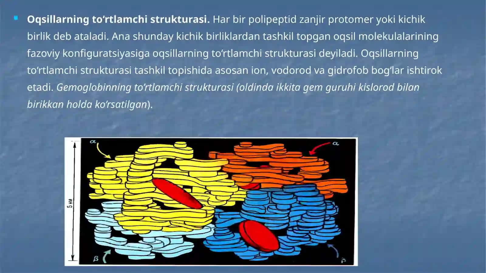 Oqsillarning birlamchi strukturasi 4