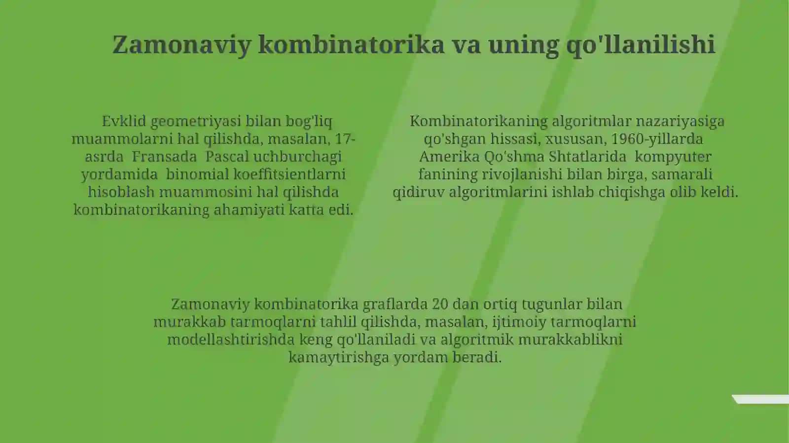Kombinatorika fani rivojlanish tarixi 4