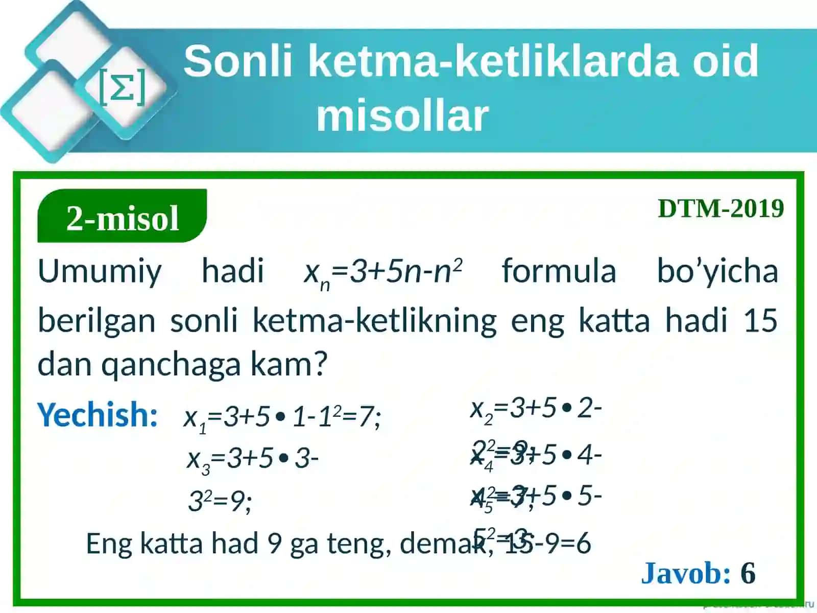 Sonli ketma-ketliklar 4