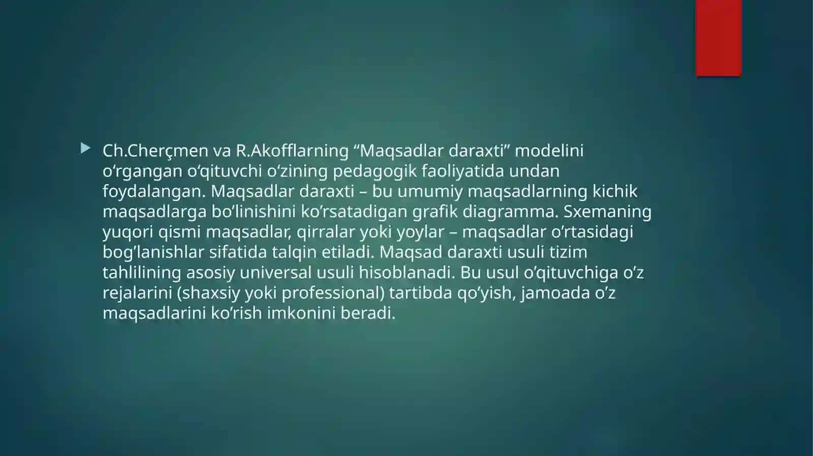 Maqsadlar daraxtini shakllantirish 4