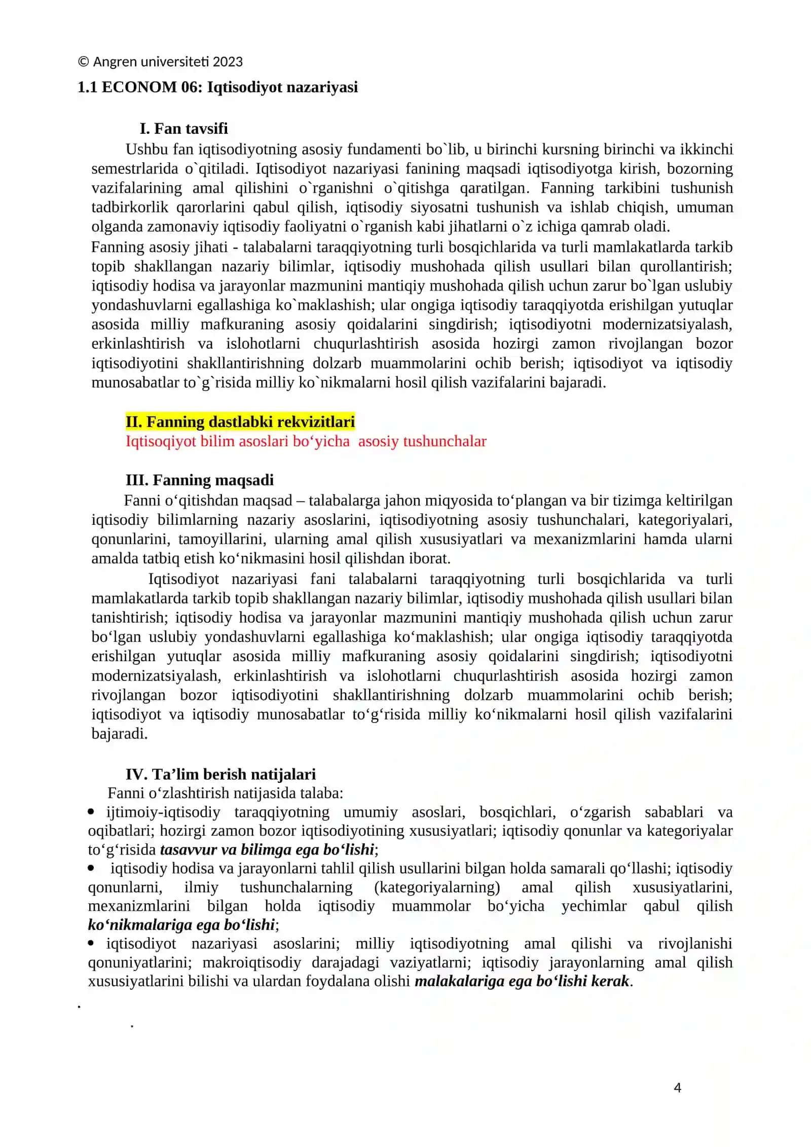 IQTISODIYOT NAZARIYASI 4