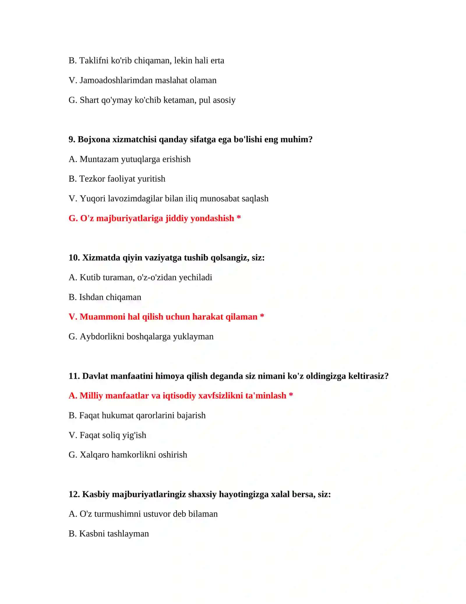 Bojxona test savollari telegram 4