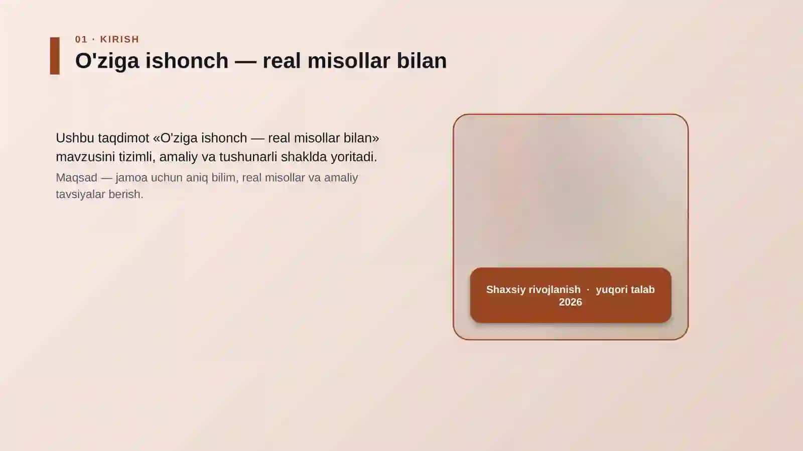O'ziga ishonch — real misollar bilan 4