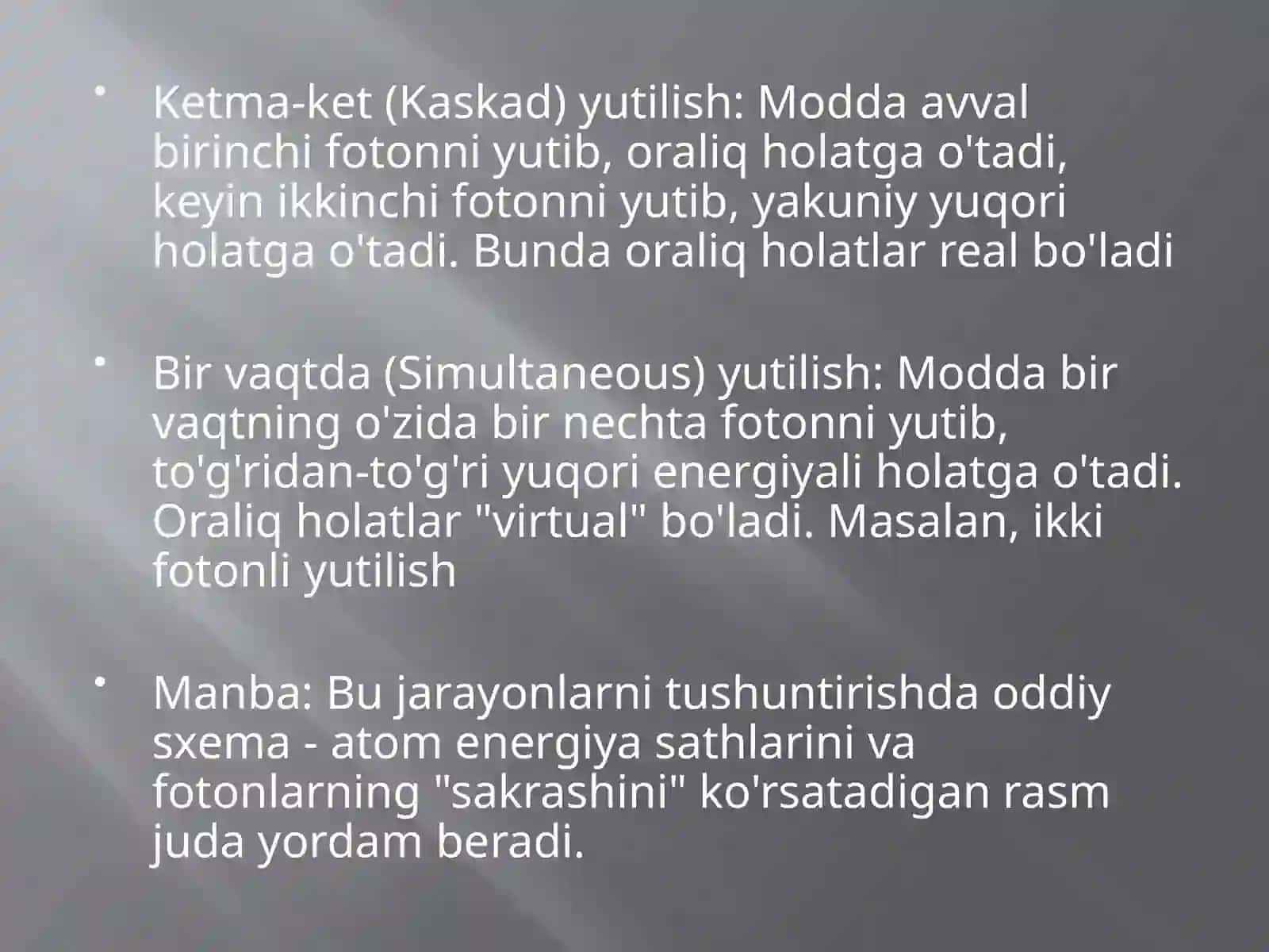 Ko’p Fatonli protsesslar 4