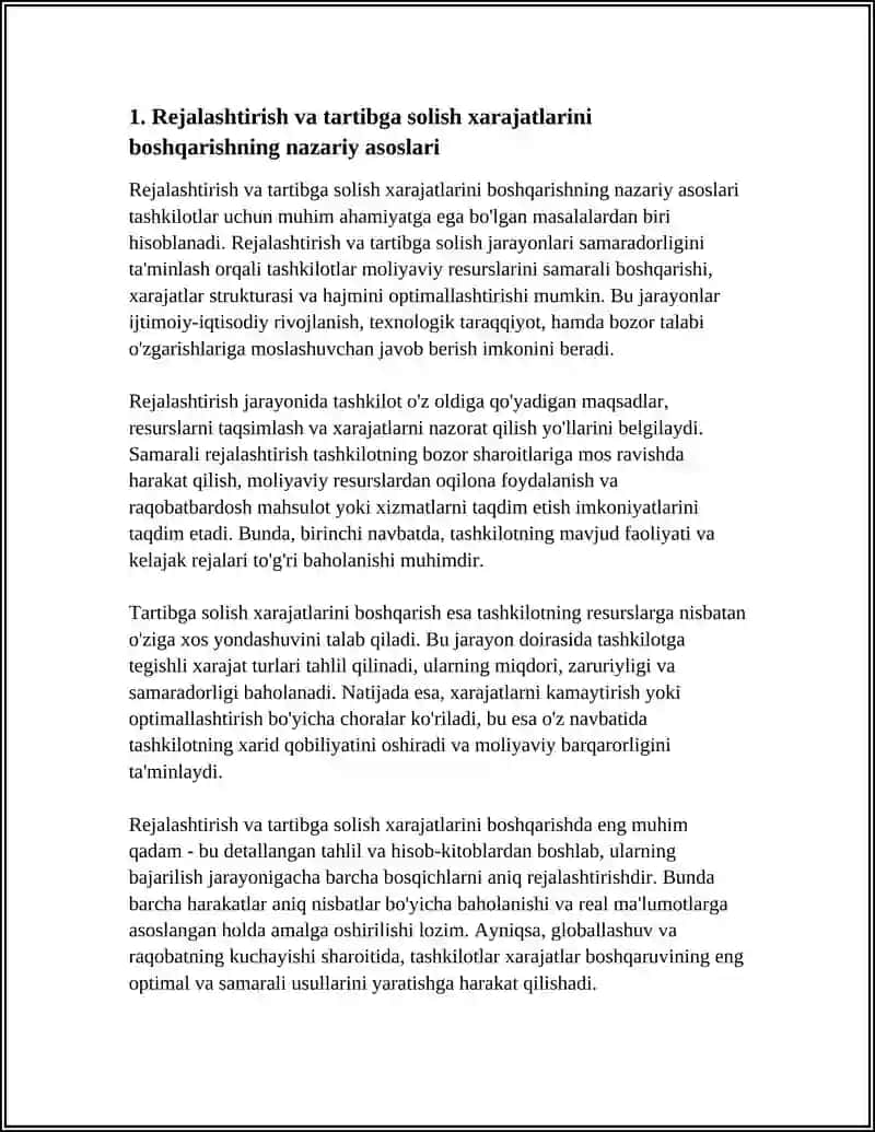 REJALASHTIRISH VA TARTIBGA SOLISH XARAJATLARINI BOSHQARISHNING ENG MUHIM FUNKSIYALARI SIFATIDA 4