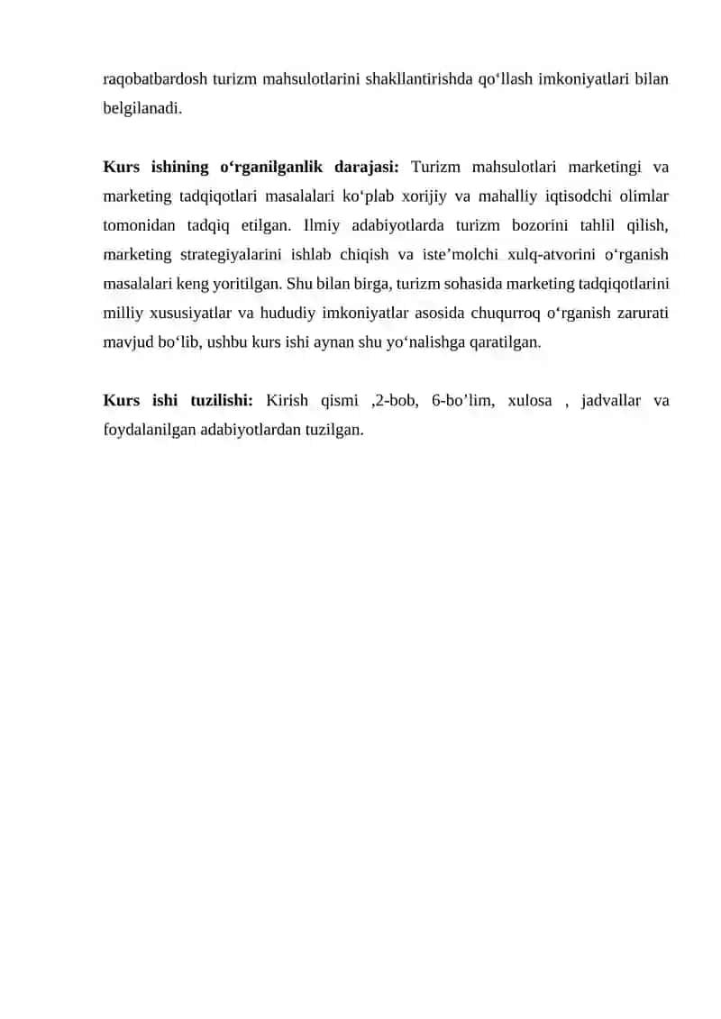 TURIZMDA MARKETING KURS ISHI 4