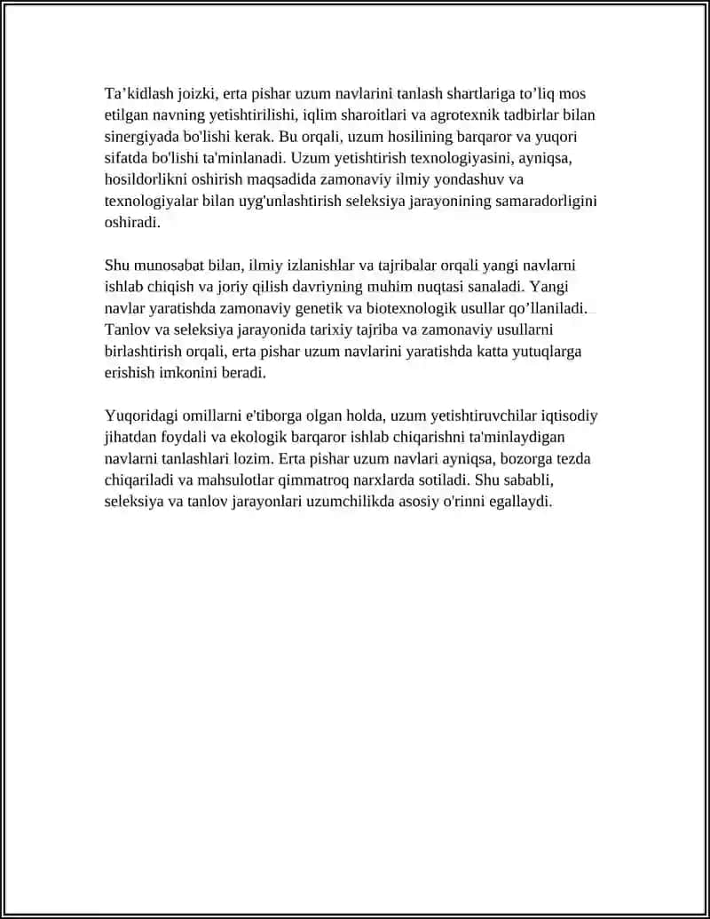 UZUMNI ERTA PISHAR NAVLARINI YETISHTIRISH TEXNOLOGIYASI 4