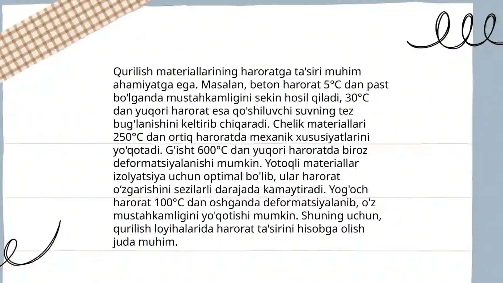 Qurilish maydonining harorat rejimi 4