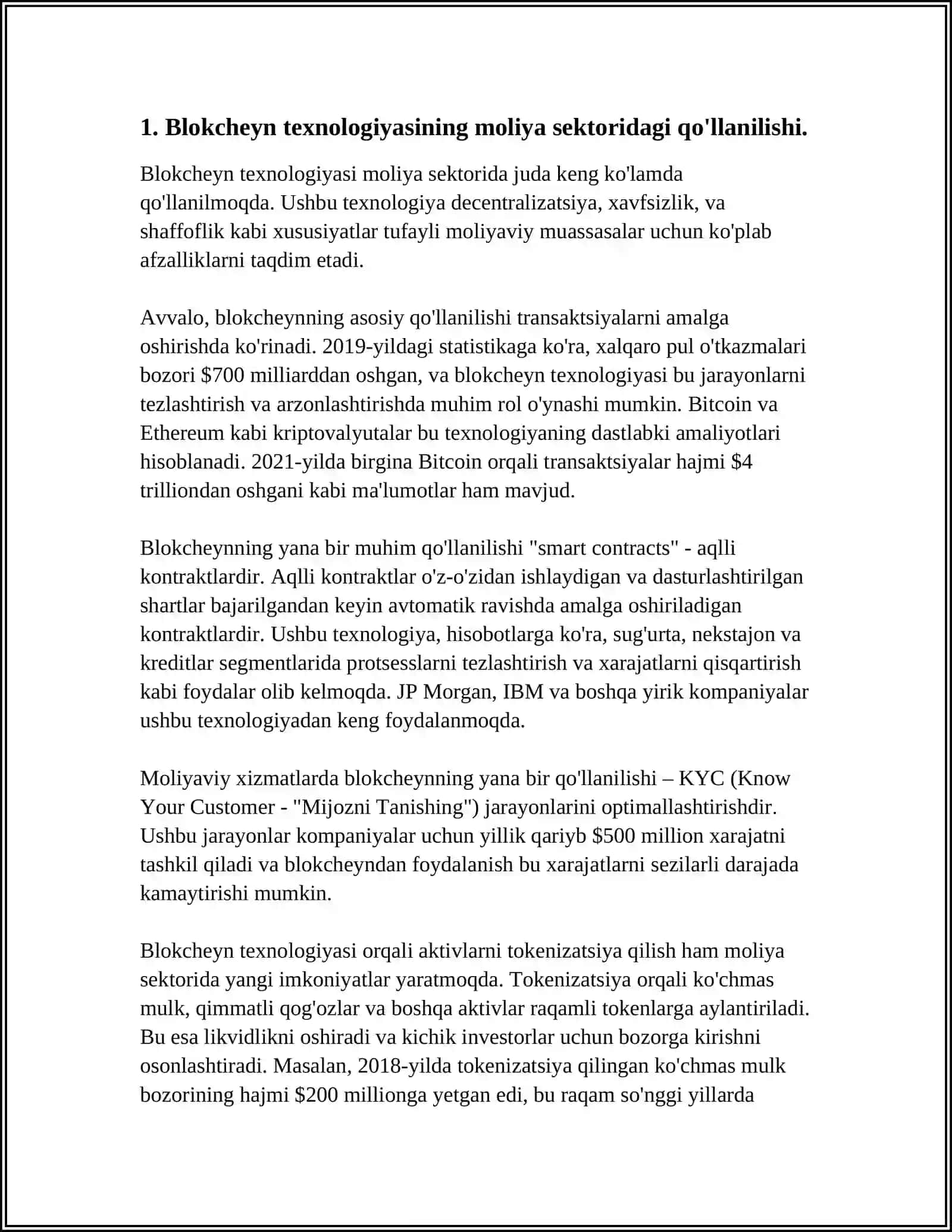 MILLIY IQTISODIYOTNI TURLI SOHALARIDA BLOKCHEYN TEXNOLOGIYASIDAN FOYDALANISH YO’LLARI 4