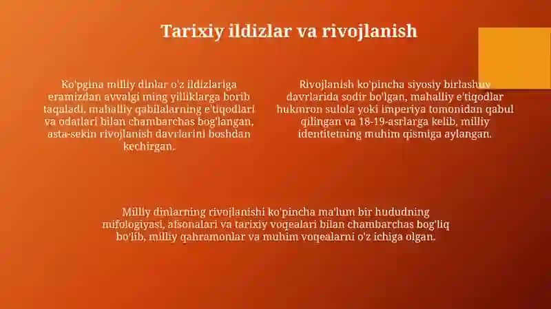 Milliy dinlar 4