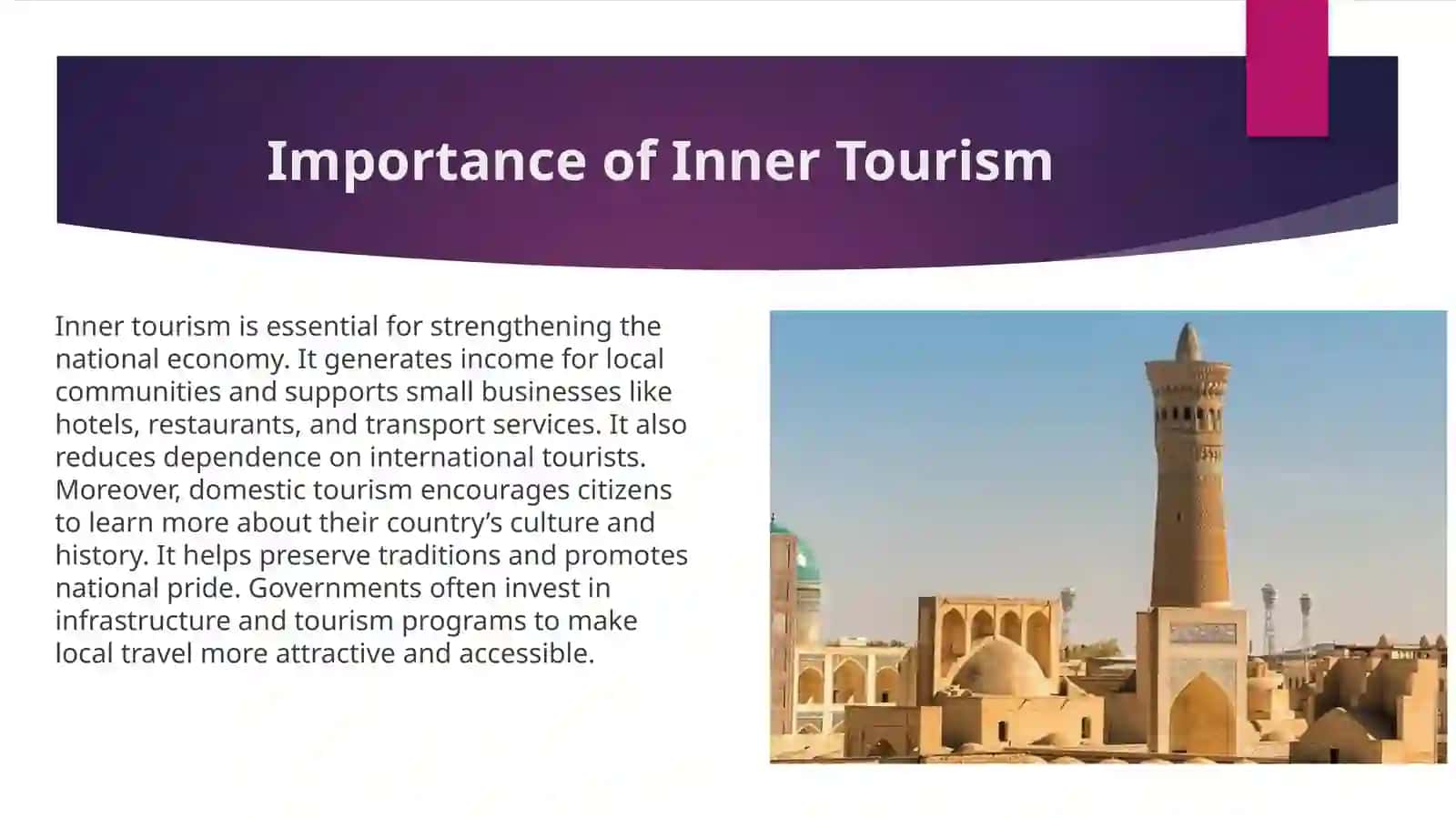 Development of inner tourism 4