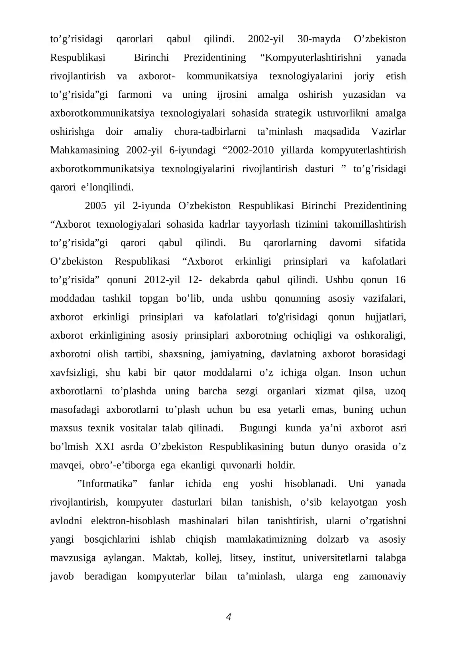 «Dasturlash asoslari» fanidan KURS ISHI 4