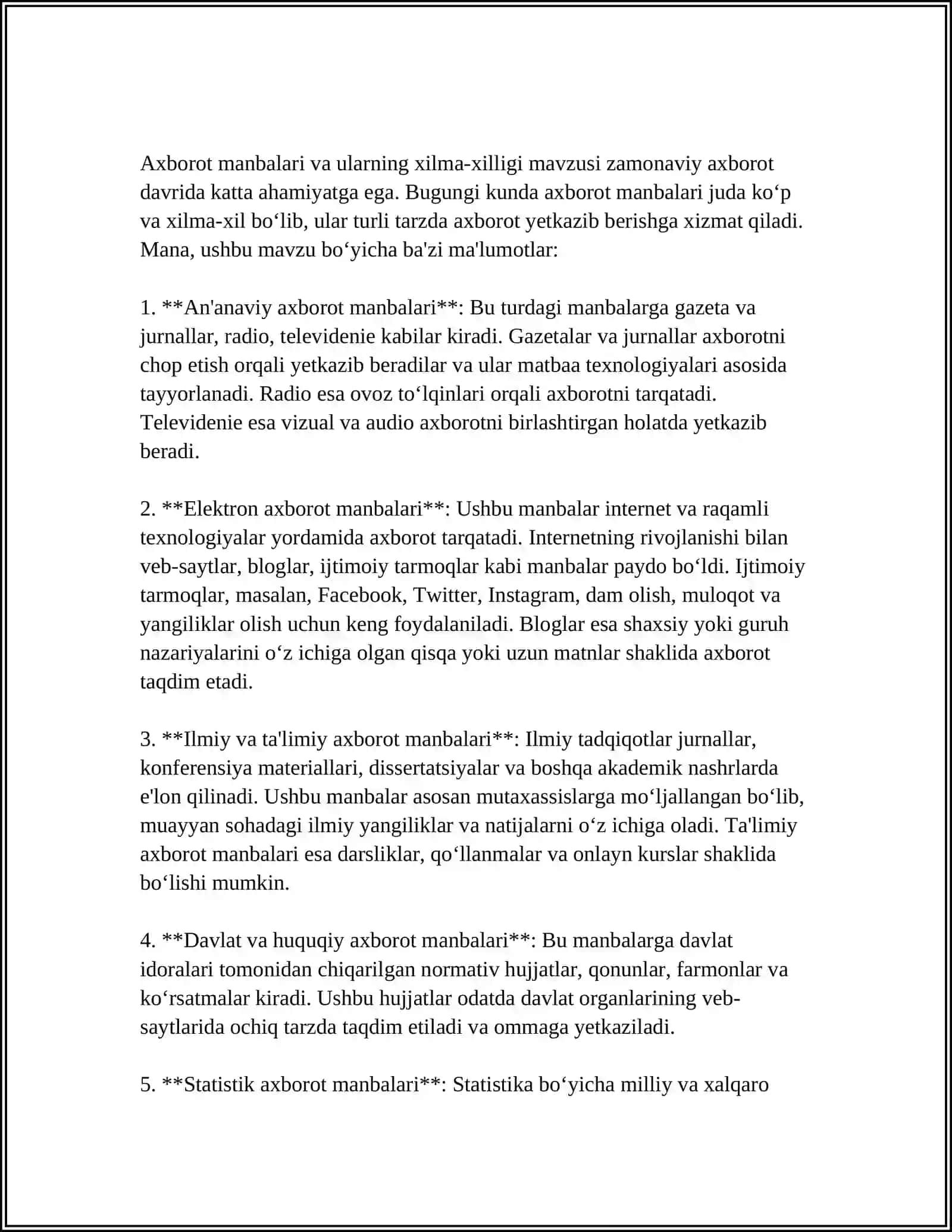 AXBOROT TURLARI VA ISHONCHLILIGI 4