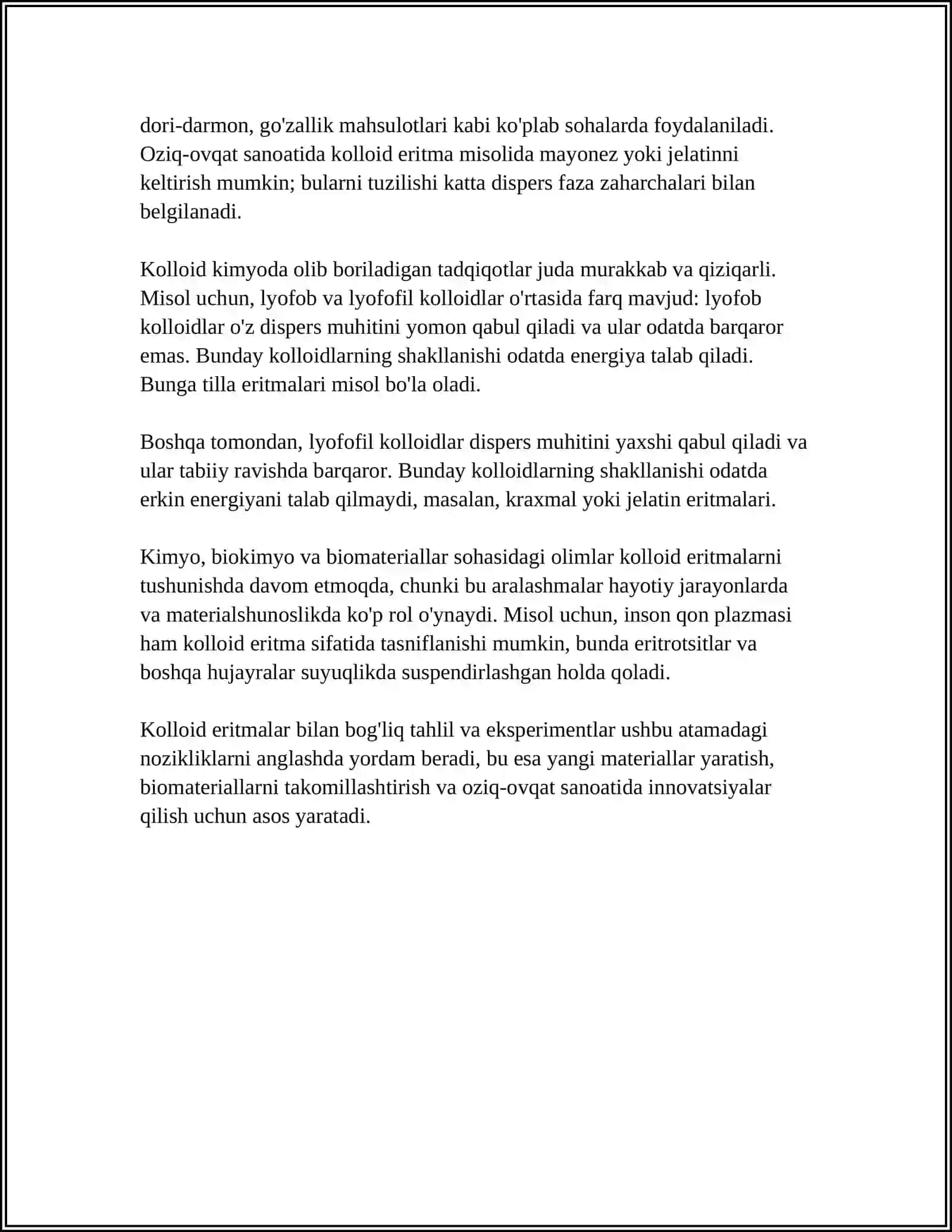 Kolloid Eritmalar Texnologiyasining O'ziga Xosligi 4