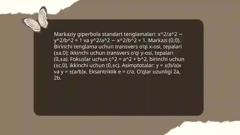 Giperbola va uning xossalari 4
