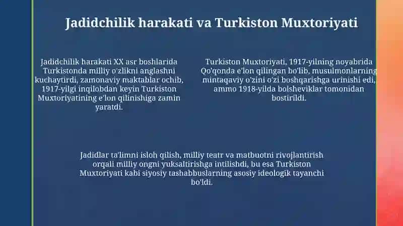 O'zbekistonda Mustaqillik g'oyalarining tarixiy asoslari 4