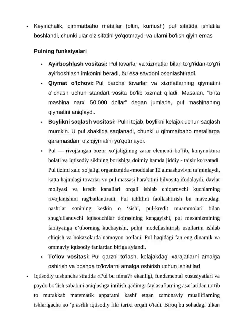 Pul bozorida muvozanat 4