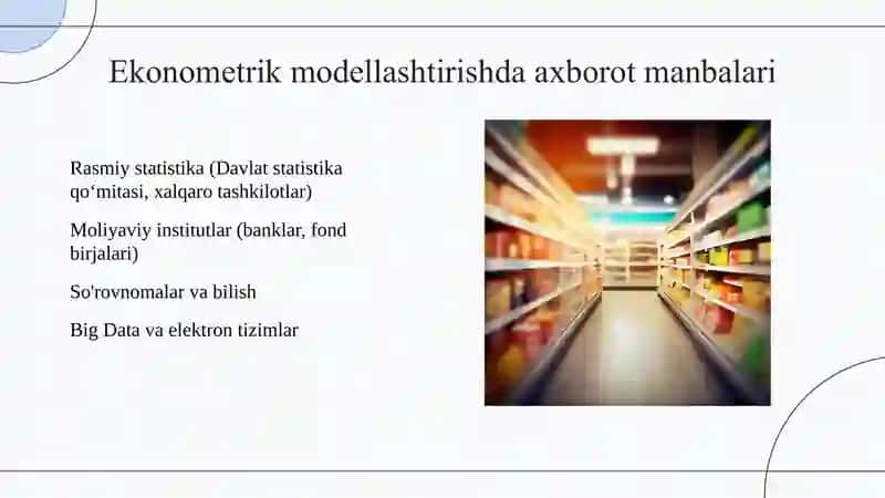 Ekonometrik modellashtirish 4
