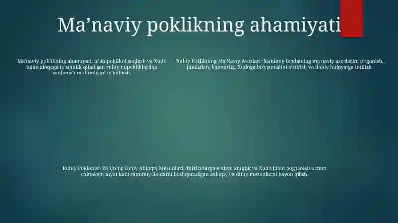 Ruhiy Poklikning Ma'Naviy Asoslari 4