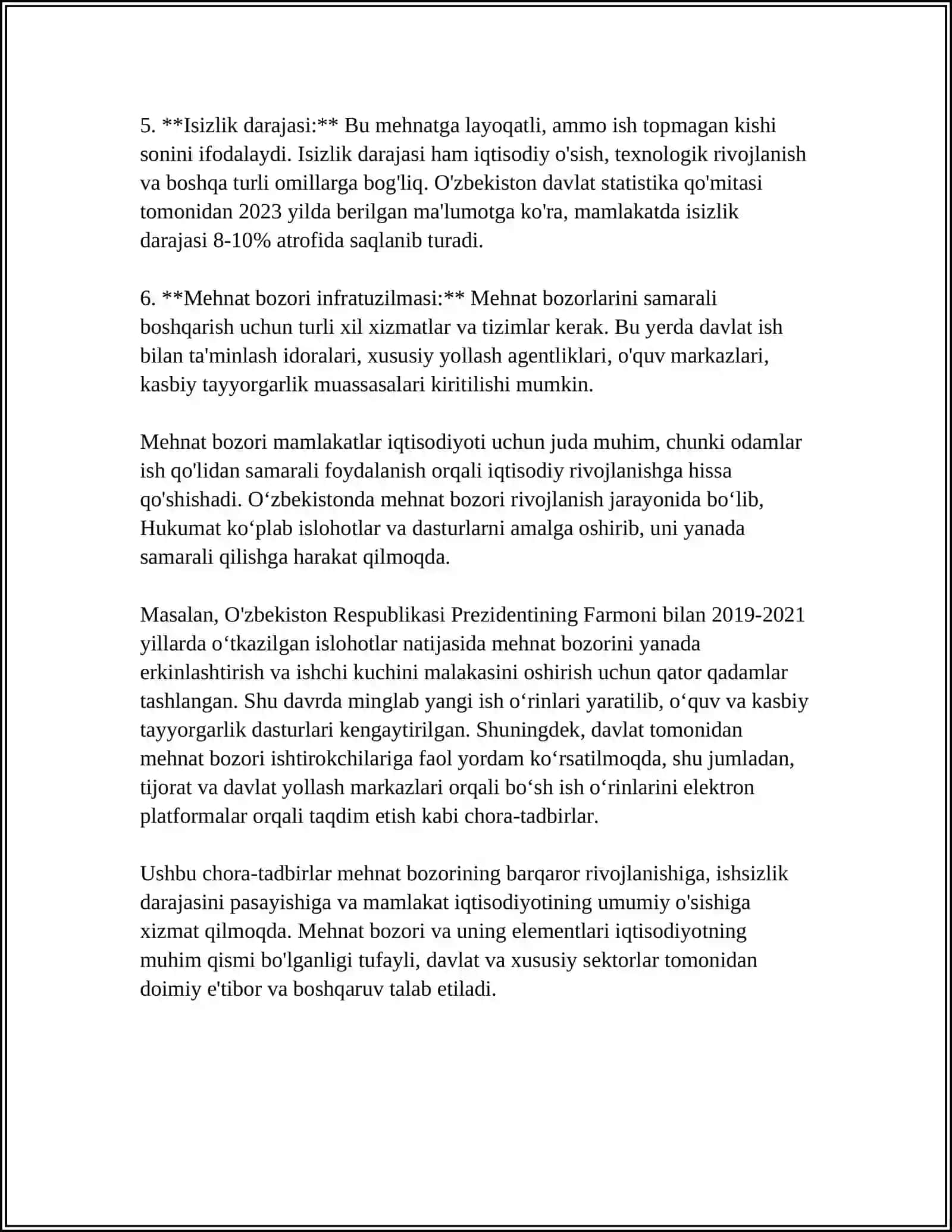 MEHNAT BOZORI STATISTIKASI 4