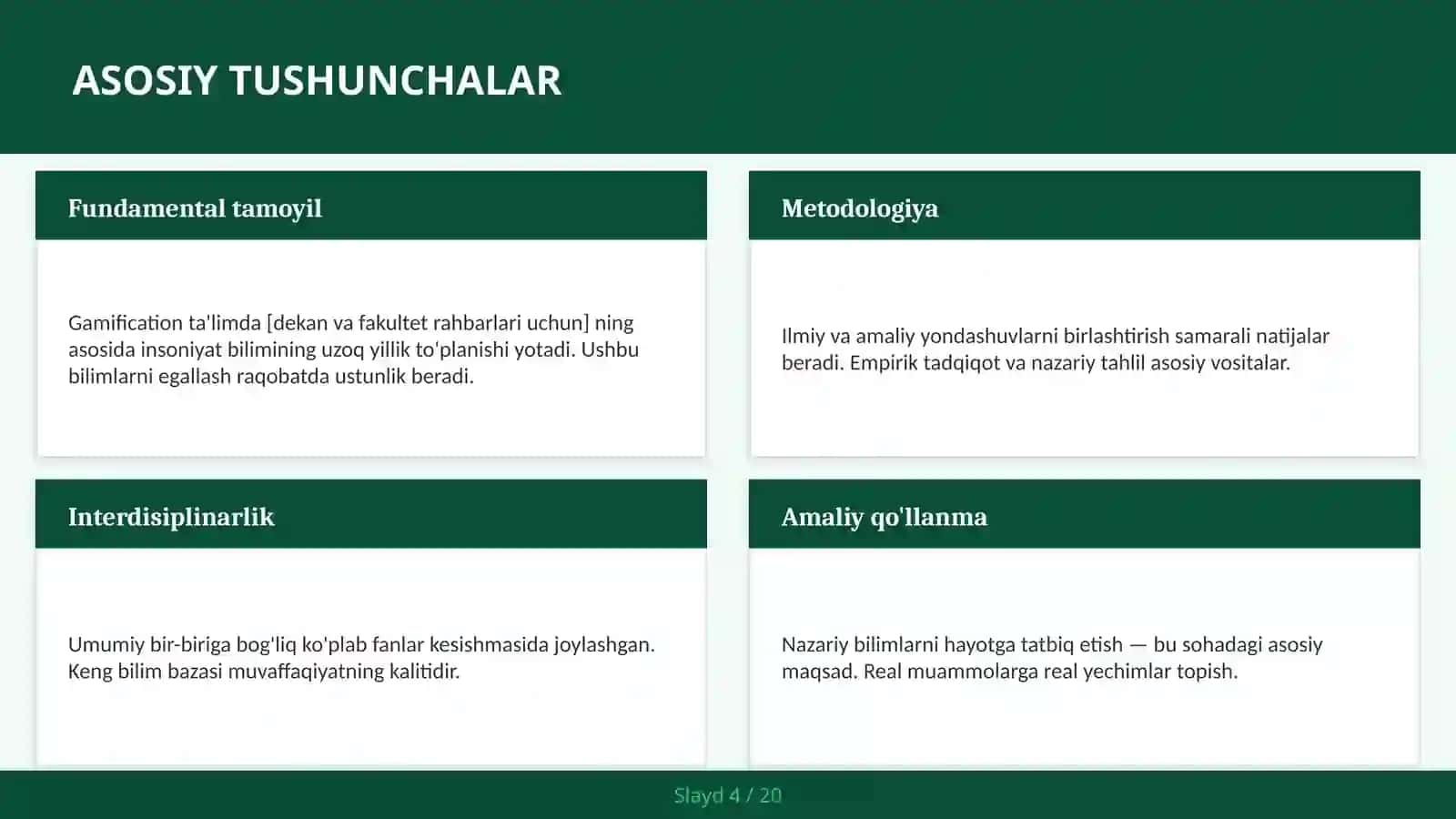 Gamification ta'limda [dekan va fakultet rahbarlari uchun] 4