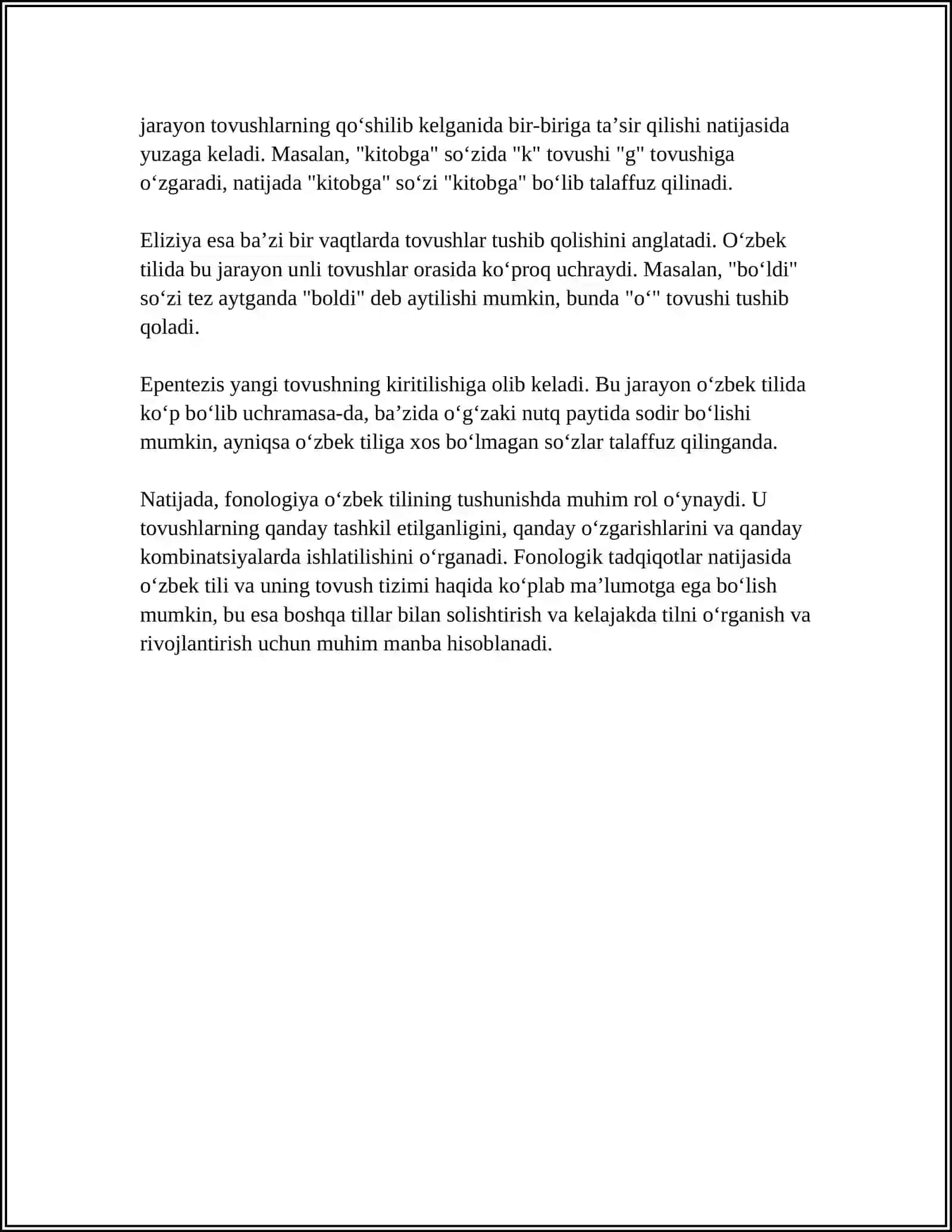 TILNING TASNIFI. TILSHUNOSLIK BO'LIMLARI 4