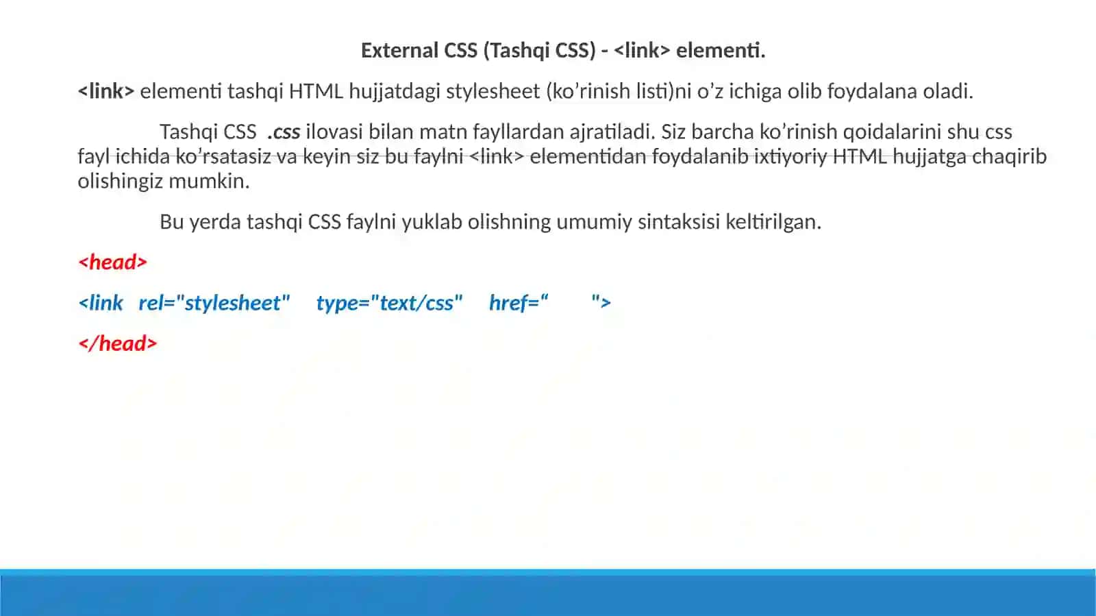 WEB SAHIFANING POG’ONALI SHAMOYILI (CSS)NING ASOSIY TUSHUNCHALARI VA IMKONIYATLARI 4