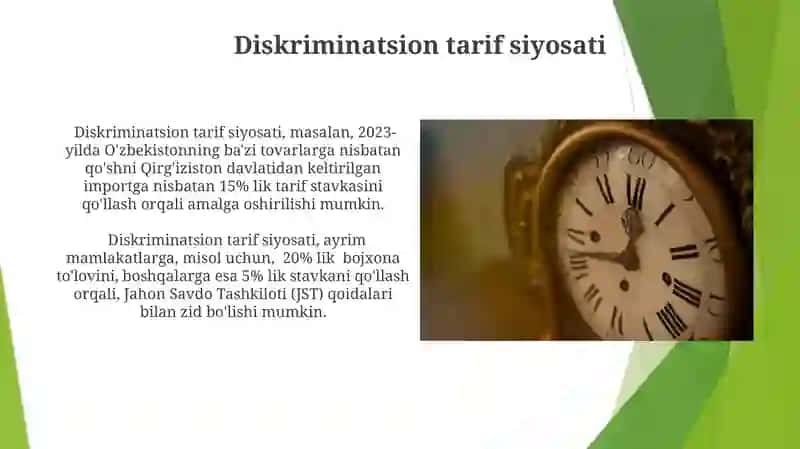 Tarif siyosati 4