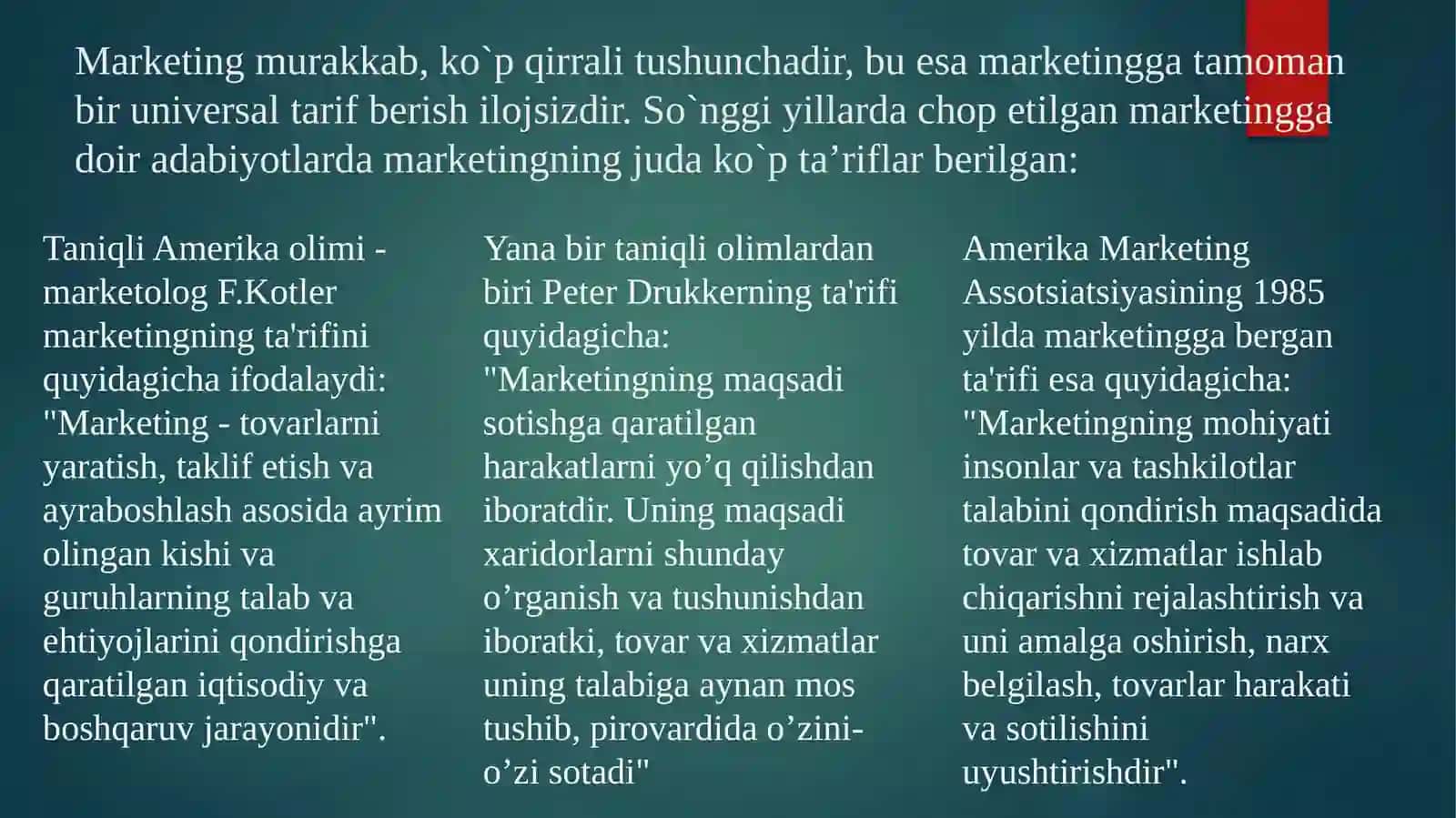 Marektingning nazariy asoslari 4