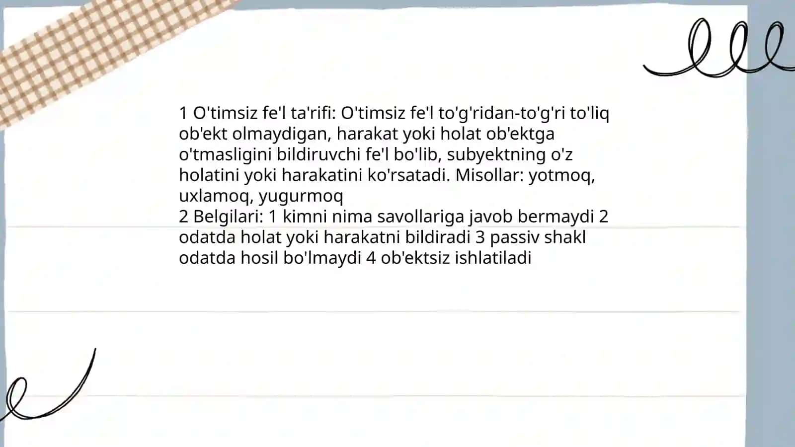 O'timli va ótimsiz fe'llar 4