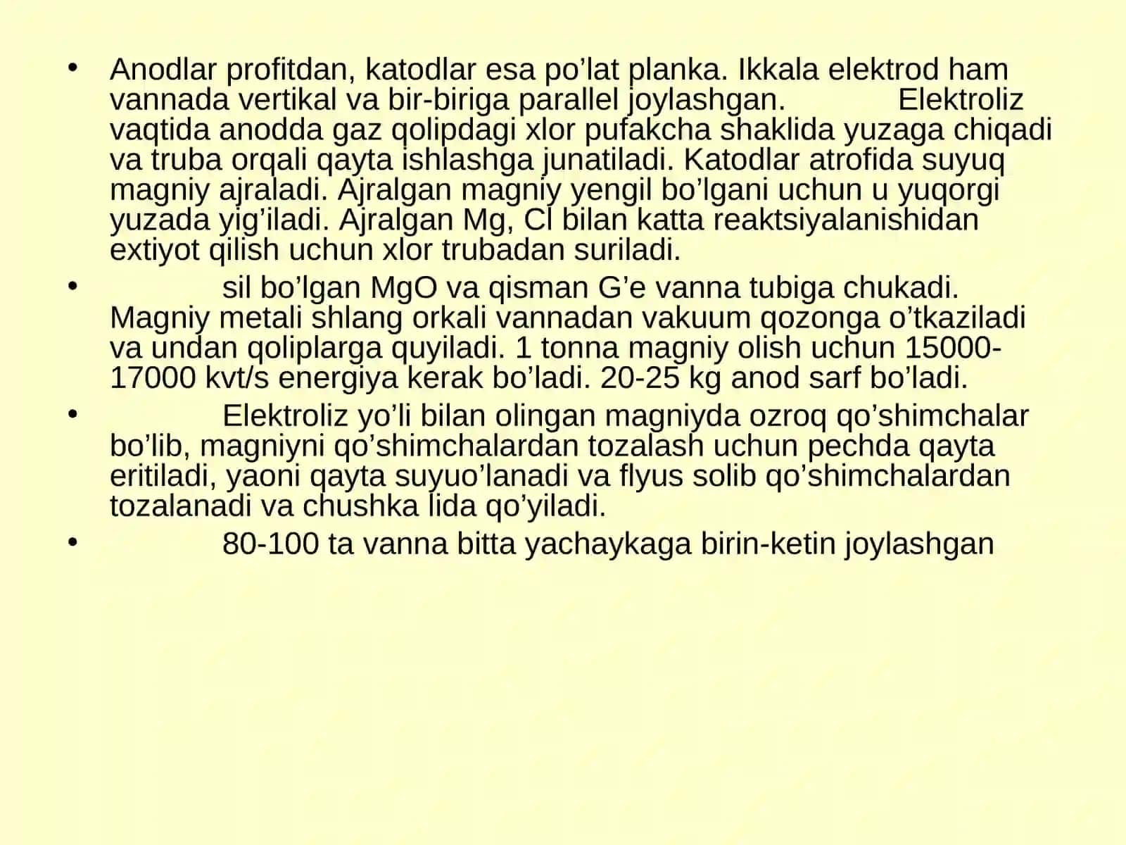 Texnikada magniy olish 4