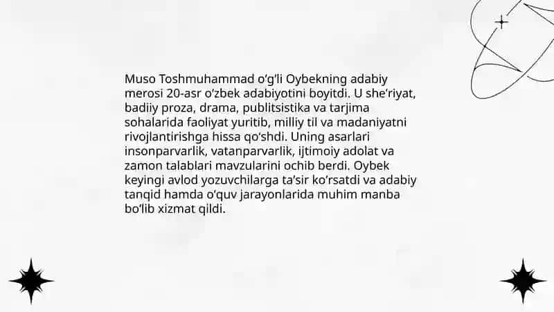 Muso Toshmuhammad oʻgʻli Oybek 4