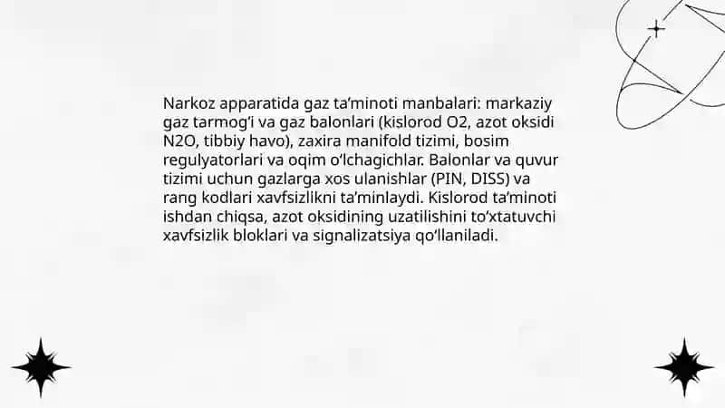 Narkoz apparati, uning asosiy qismlari 4