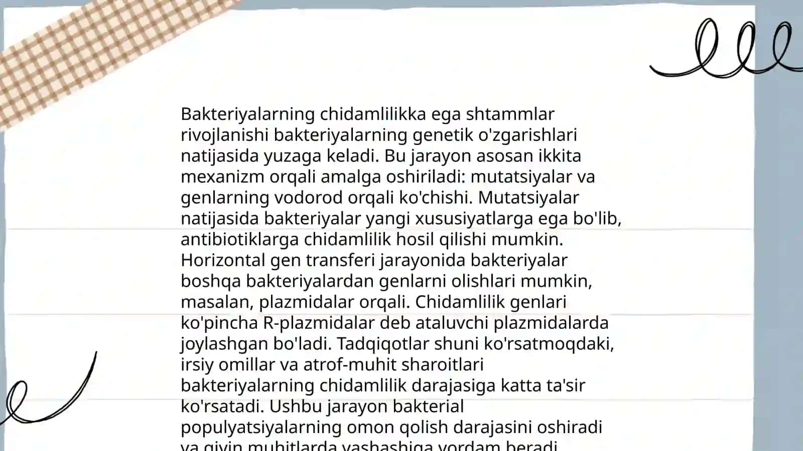 Kimyoterapevtik preparatlar va antibiotiklarga bakterialarning chidamli shtammlarining shakllanish mexanizmlari 4
