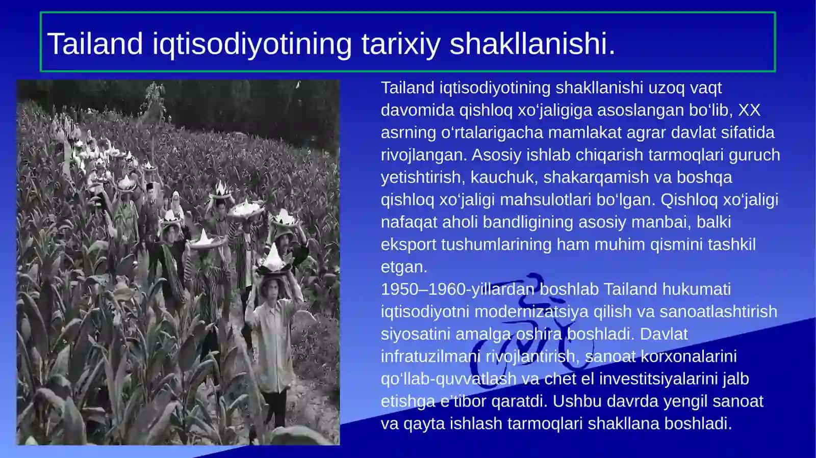 Tailand iqtisodiyotining tarixiy shakllanishi 4