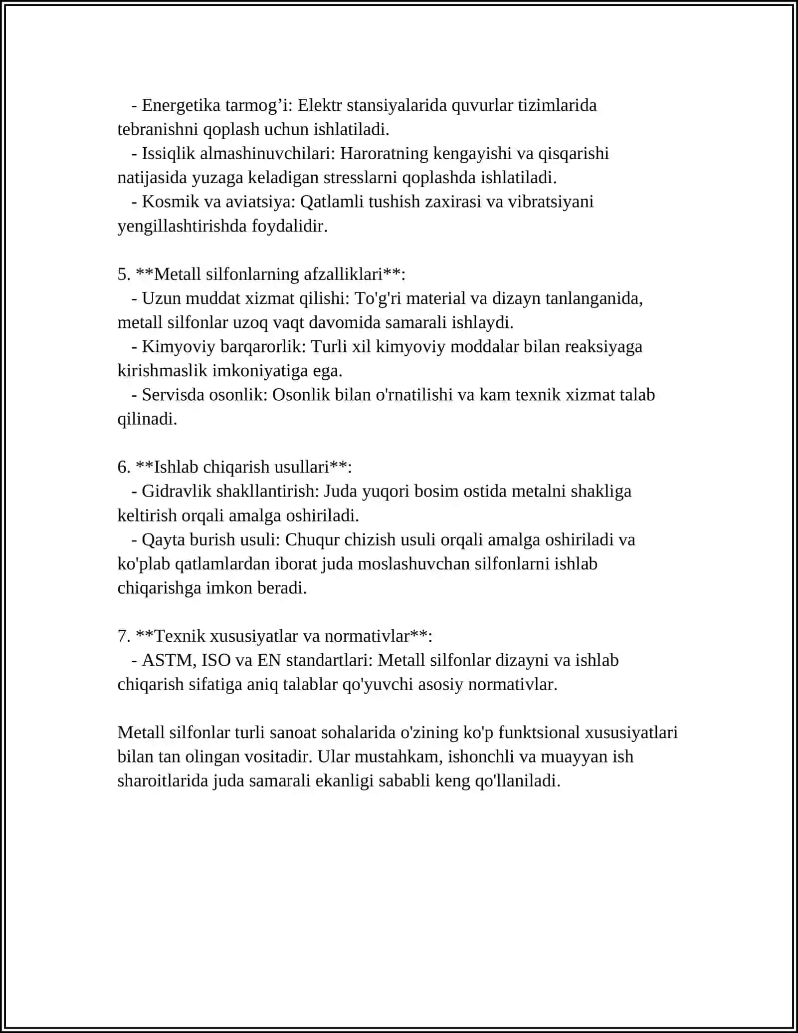 SILFONLAR TURLARI VA ULARNING XUSUSIYATLARI 4