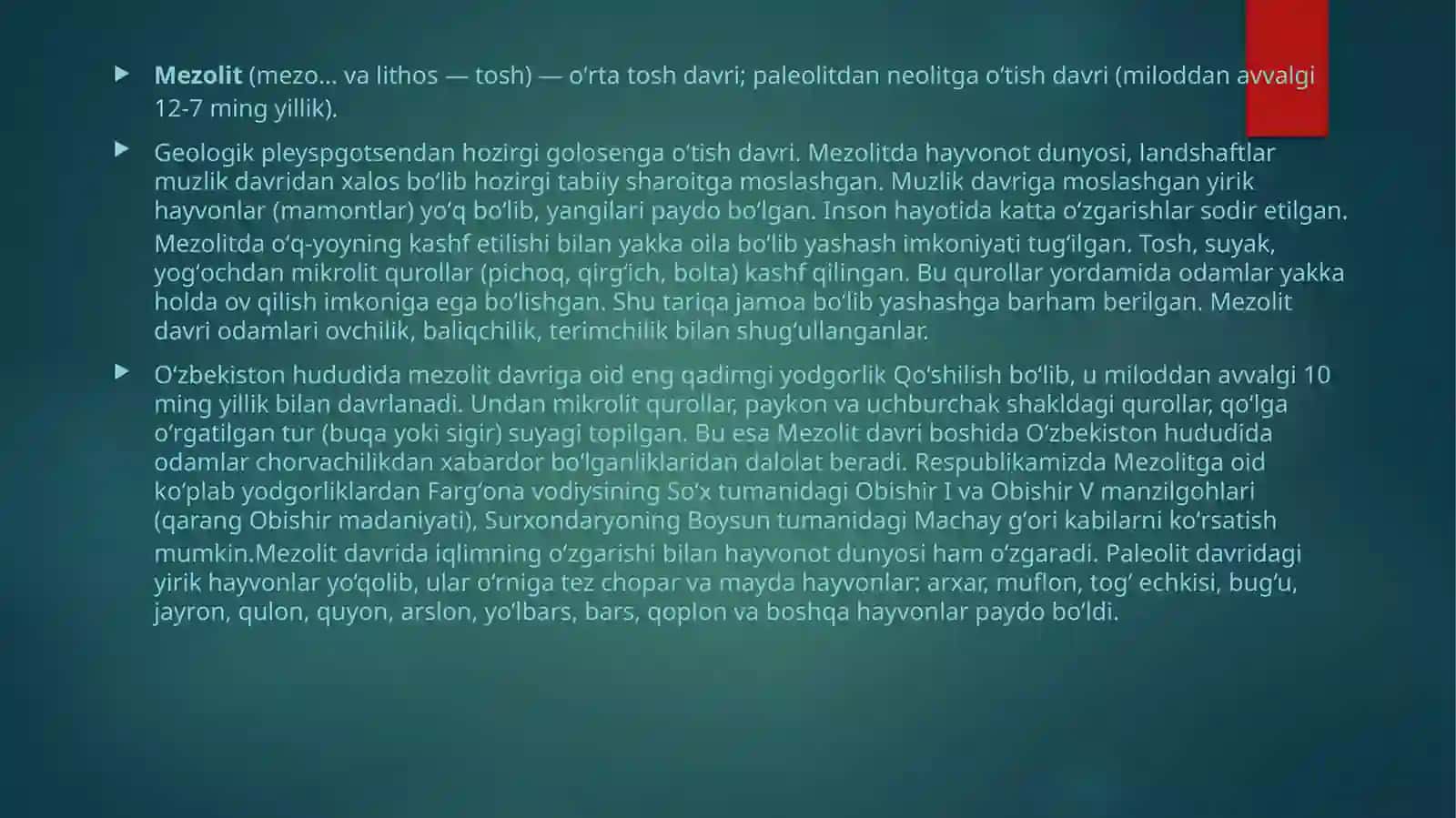 Toshkent viloyatidagi mezolit davri yodgorliklari 4