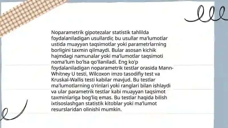 Statistik gipotezalarning ko'rinishi 4