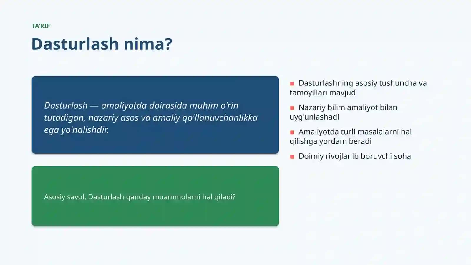 Dasturlash Tamoyillari va Qoidalari 4
