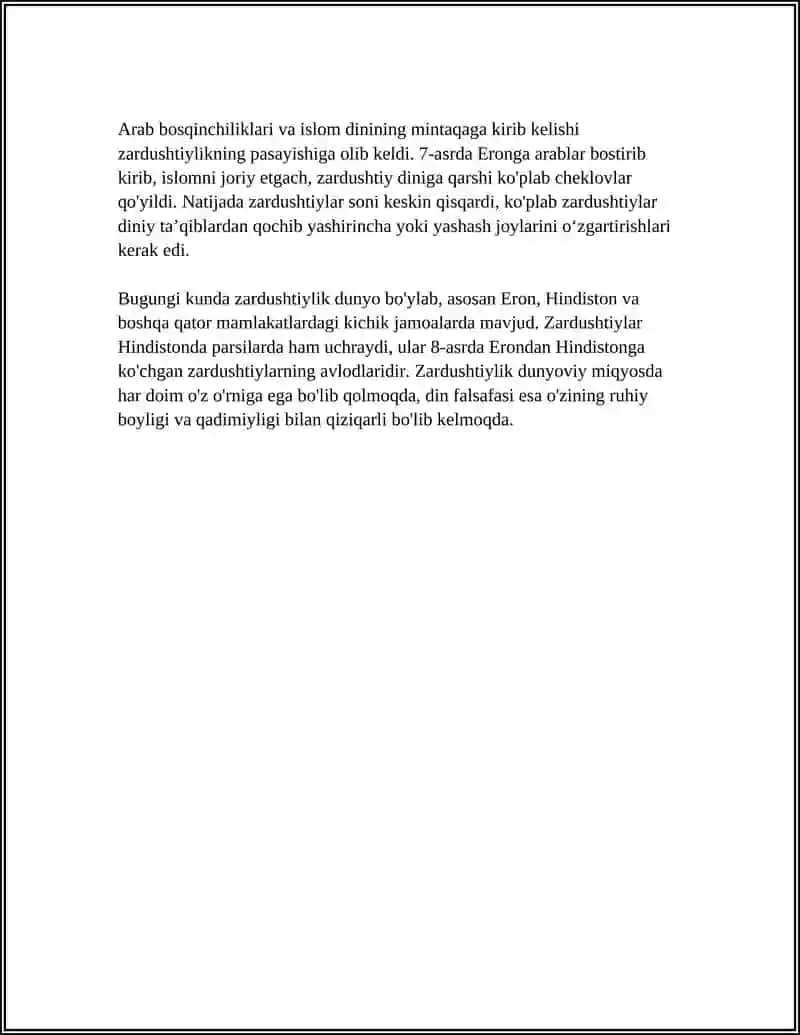 ZARDUSHTIYLIK DINI Referat 4