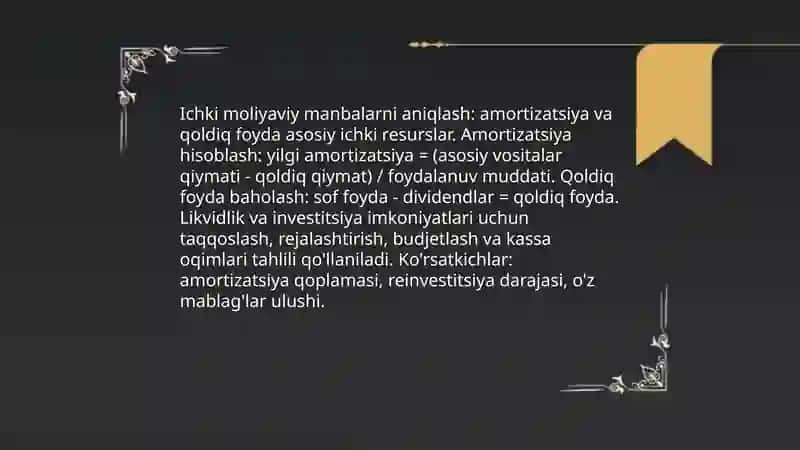 Tashqi va ichki moliyaviy manbalari tahlil qilish 4