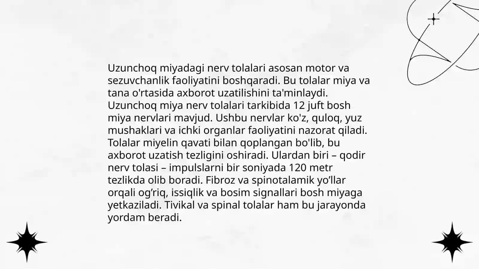 Uzunchoq miya funksiyalari 4